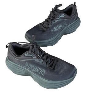 Hoka One One Bondi 8 Shoes Womens 8.5 Black Running Sneakers Cushioned Comfort